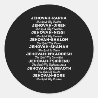Sticker Rond Jéhovah-Rapha Noms De Dieu Chrétien