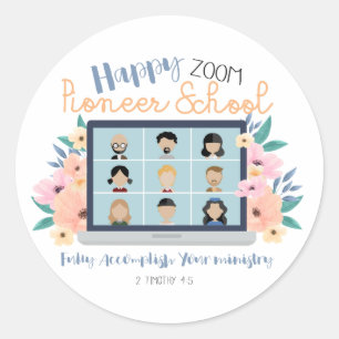 Sticker Rond Jehovah Witness Happy Zoom Pioneer School 2021