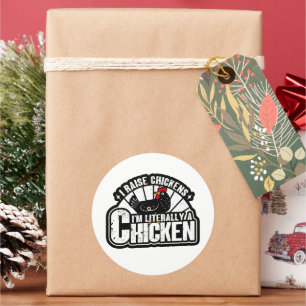Sticker Rond J'Élevais Des Poulets, Drôle Propriétaire De Poule