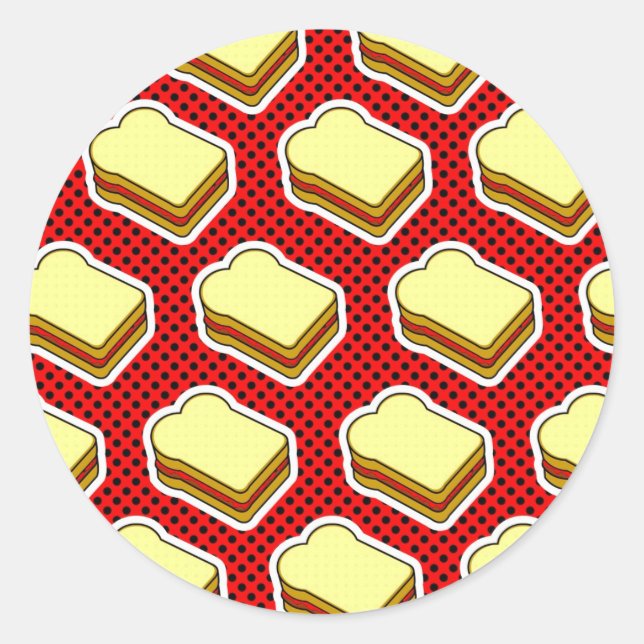 Sticker Rond Jelly au beurre d'arachide - Jelly aux fraises (Devant)