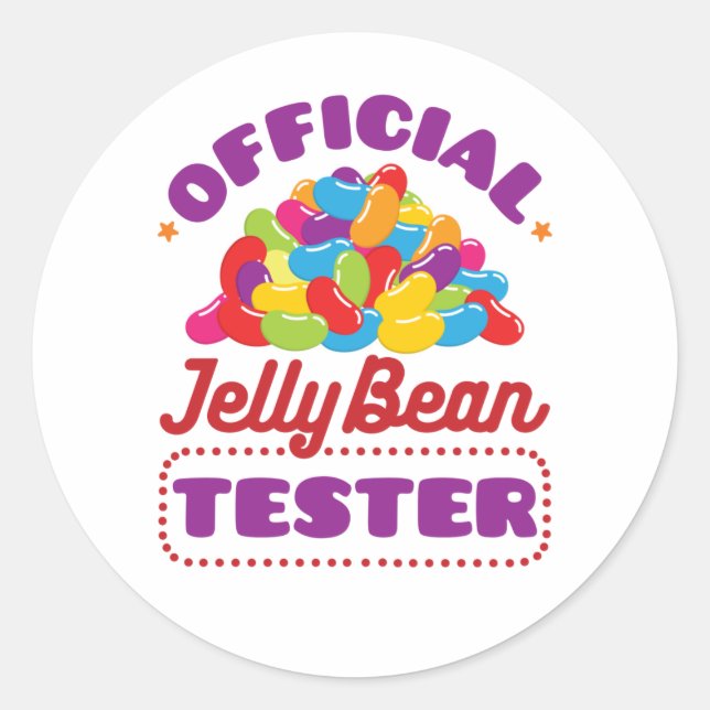 Sticker Rond Jelly Bean Tester Officielle Candy de Pâques (Devant)