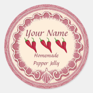 Sticker Rond Jelly de poivre Personnaliser rose