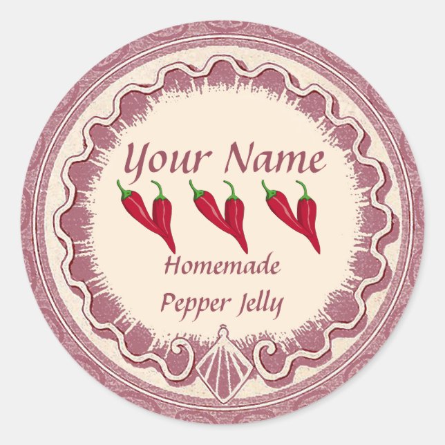 Sticker Rond Jelly de poivre Personnaliser rose (Devant)