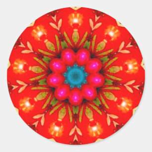 Sticker Rond Jelly fractée brillante Vintage de Noël