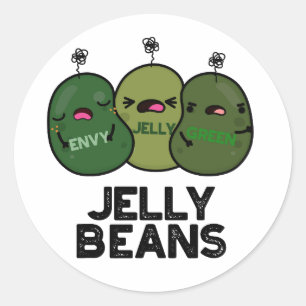 Sticker Rond Jelly Haricots Drôle Jalous Bonbons Pun