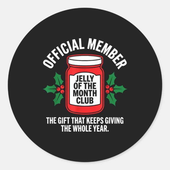 Sticker Rond Jelly Of The Month Club Member Funny Christmas  (Devant)