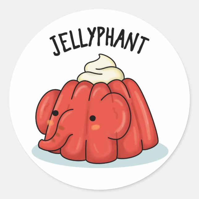 Sticker Rond Jellyphant Funny Elephant Jelly Pun (Devant)