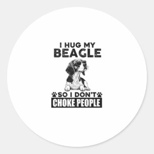 Sticker Rond J'Embrasse Mon Beagle Donc Je Ne Choque Pas Les Ge
