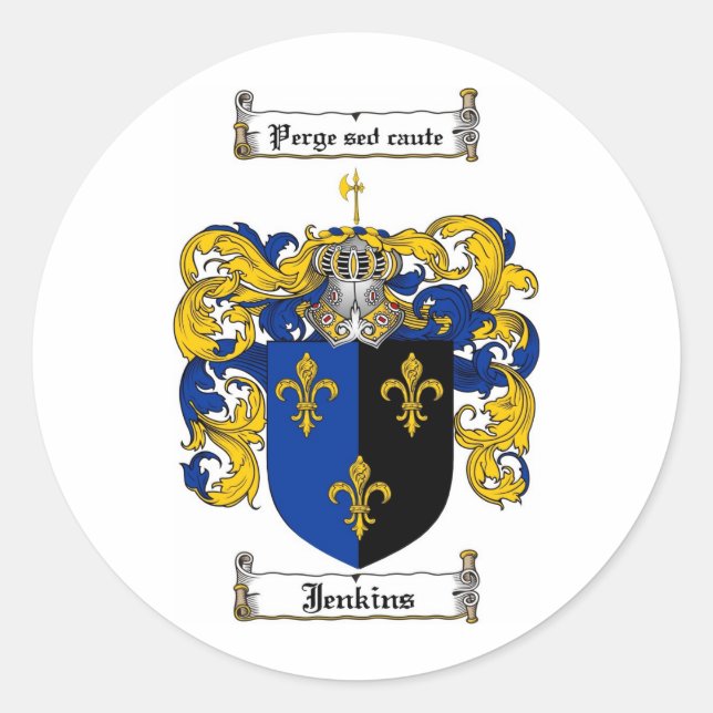 STICKER ROND JENKINS FAMILLE CREST - JENKINS COAT D'ARMES (Devant)