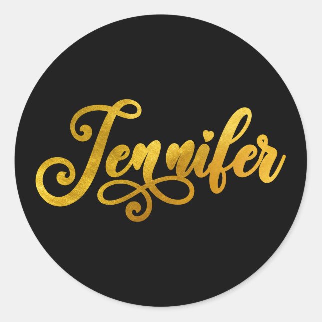 Sticker Rond Jennifer décorative Faux Gold Ombre Foil (Devant)