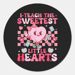 Sticker Rond J'enseigne au plus doux petit cœur Professeur Vale
