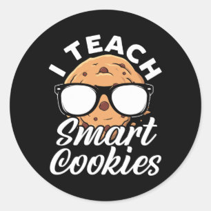 Sticker Rond J'enseigne aux cookies intelligents professeure