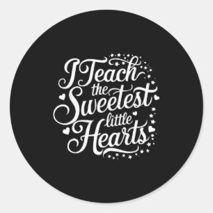Sticker Rond J'enseigne aux plus mignons petits coeurs la Saint