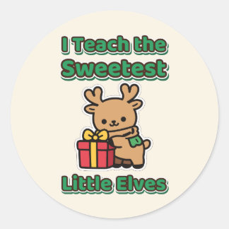 Sticker Rond J'enseigne aux plus mignons petits lutins Professe