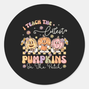 Sticker Rond J'enseigne les citrouilles les plus mignonnes du j