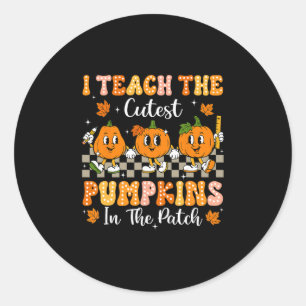 Sticker Rond J'enseigne les citrouilles les plus mignonnes du j
