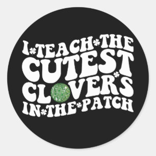 Sticker Rond J'Enseigne Les Clovers Les Plus Cuttes Dans Le Bal