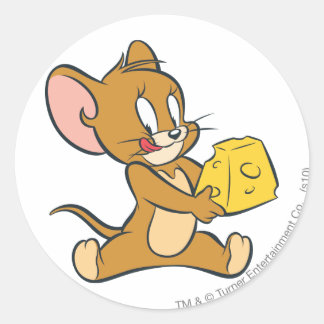 Sticker Rond Jerry aime son fromage