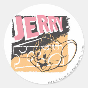 Sticker Rond Jerry Face sur le fromage