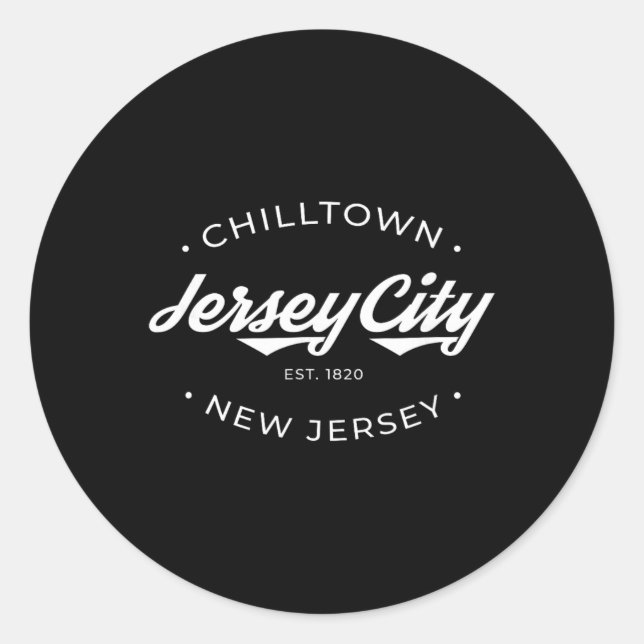Sticker Rond Jersey City New Jersey Chilltown - Black - Small - (Devant)