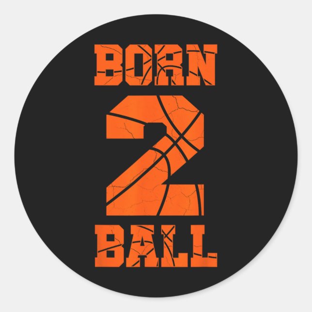 Sticker Rond Jersey de basketball 2e anniversaire Tee Deux ans  (Devant)
