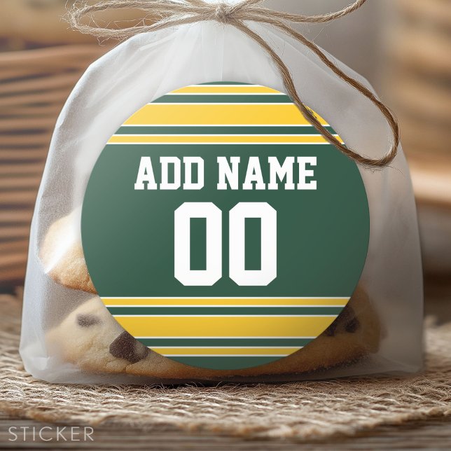 Sticker Rond Jersey de football avec un nom personnalisé (Custom Sticker)