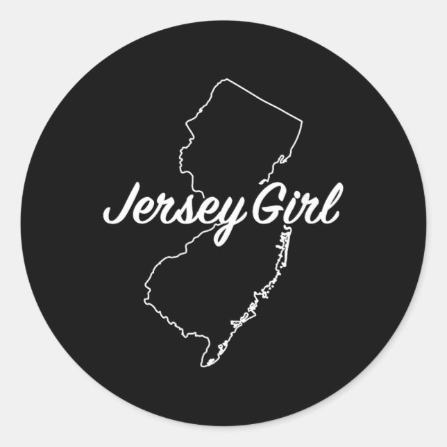 Sticker Rond Jersey Girl New Jersey  (Devant)