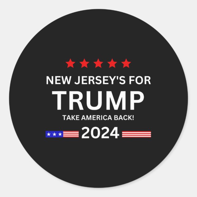 Sticker Rond Jersey Pour Trump Reprendre L'Amérique Aux Électio (Devant)