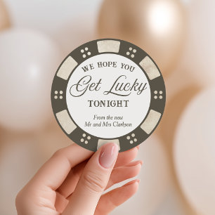 Sticker Rond J'espère que vous aurez de la chance Mariage rusti
