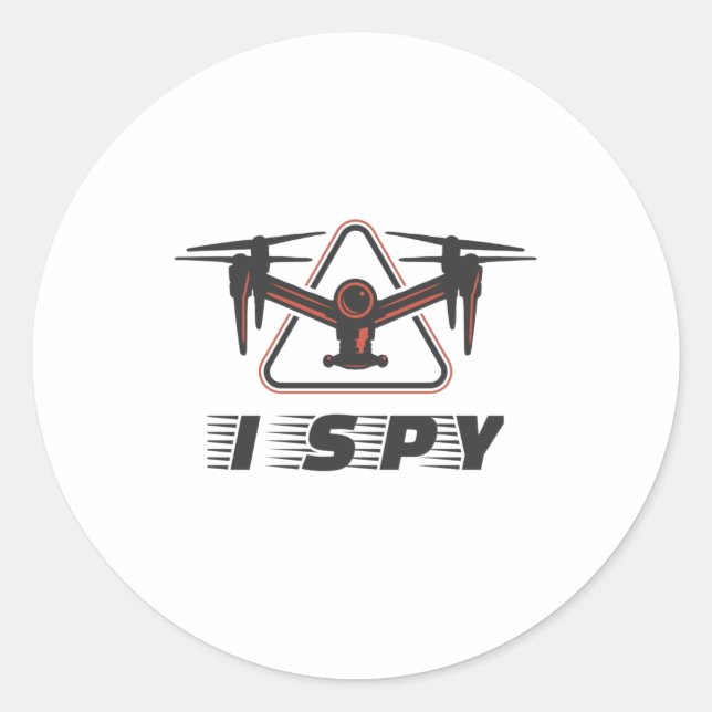 Sticker Rond J'espionne pour les pilotes de drones et les amour (Devant)