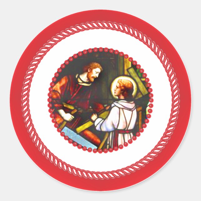 Sticker Rond Jesse Tree St. Joseph et Christ (Devant)