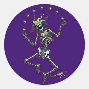 Sticker Rond Jester Skeleton