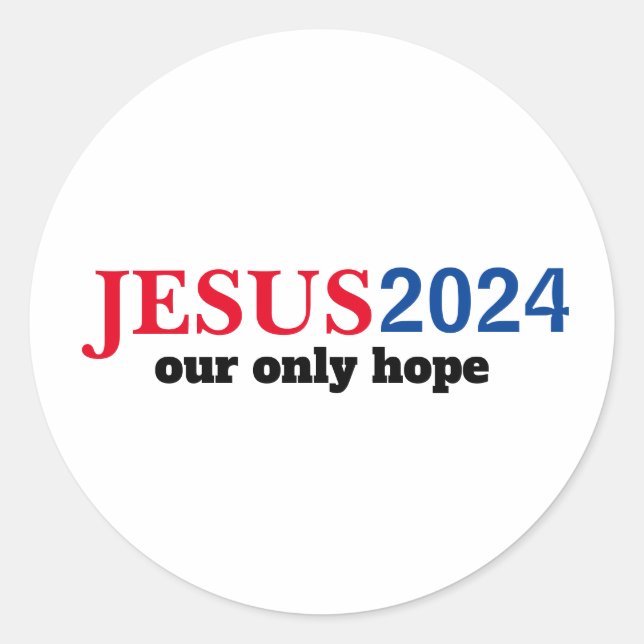 Sticker Rond Jésus 2024 Nos SEULS électeurs d'espérance (Devant)