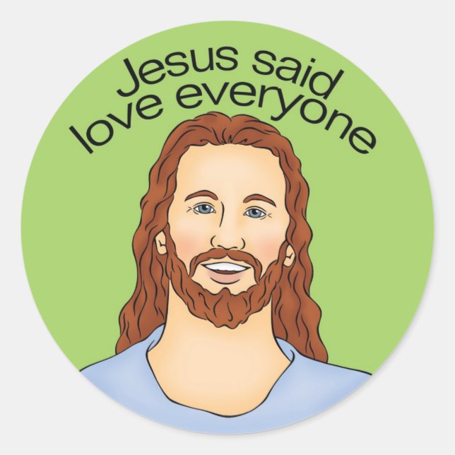 Sticker Rond Jésus a dit l'amour à tous (Devant)