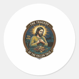 Sticker Rond Jésus a lâché la nourriture de rue de tacos de nui