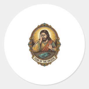 Sticker Rond Jésus a laissé tomber l'écran du téléphone sur la 