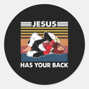 Sticker Rond Jésus A Ton Ck Karaté