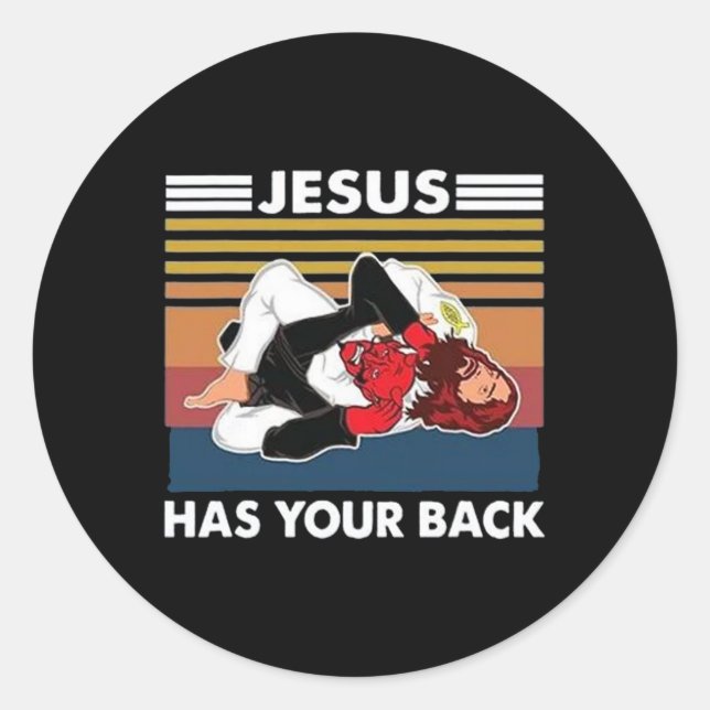 Sticker Rond Jésus A Ton Ck Karaté (Devant)