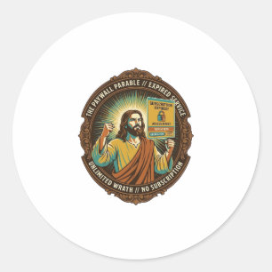 Sticker Rond Jésus Abonnement Logiciel Expiré Paywall Tech O