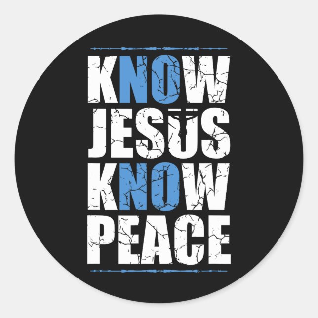 Sticker Rond Jésus Aime La Bible Connaît Jésus Connaît La Paix  (Devant)
