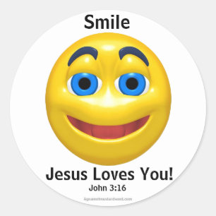 Sticker Rond Jésus aime Vous Customisez