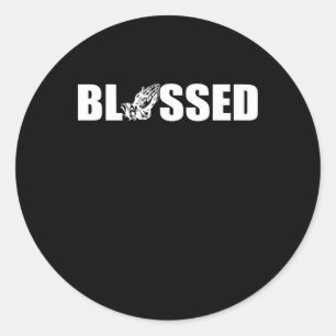 Sticker Rond Jésus amour   Bienheureuse foi chrétienne Jésus