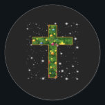 Sticker Rond Jésus amour | Cross Jesus Christian Christmas Tree<br><div class="desc">Jésus amour | Cross Jesus Christian Christmas Tree</div>