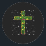 Sticker Rond Jésus amour | Cross Jesus Christian Christmas Tree<br><div class="desc">Jésus amour | Cross Jesus Christian Christmas Tree</div>