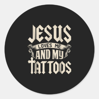Sticker Rond Jésus amour | Jésus M'Aime Et Mes Tatouages