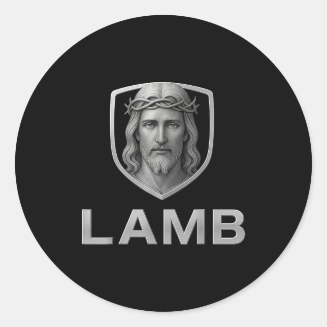 Sticker Rond Jesus As The Lamb Iconic Christian Image  (Devant)