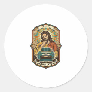 Sticker Rond Jésus Bac à Papier de l'Imprimante Vide Travail de