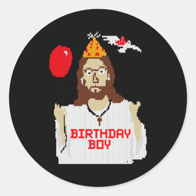 Sticker Rond Jesus Birthday Boy Christmas Essential T Shirt  (Devant)
