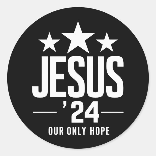 Sticker Rond Jésus Christ 2024 Président Élection USA Politique (Devant)