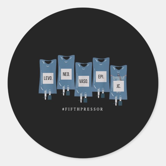 Sticker Rond Jésus Christ Cinquième Pressor Code complet Infirm (Devant)